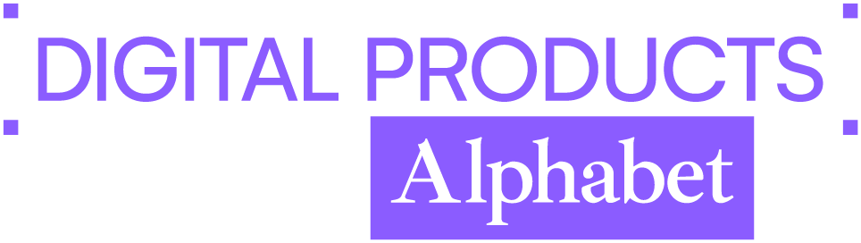 Digital Products Alphabet_Logo Bianco-Viola